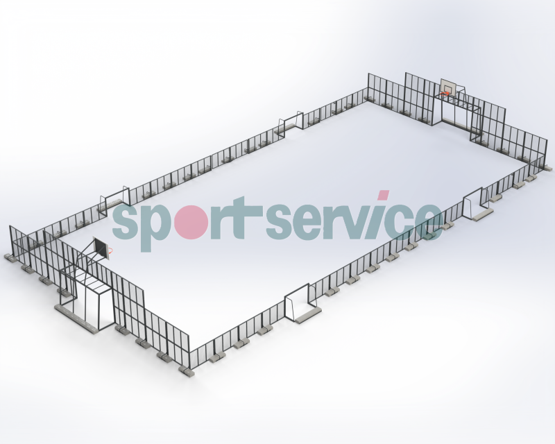 Multispordiväljak 28x14 portatiivne