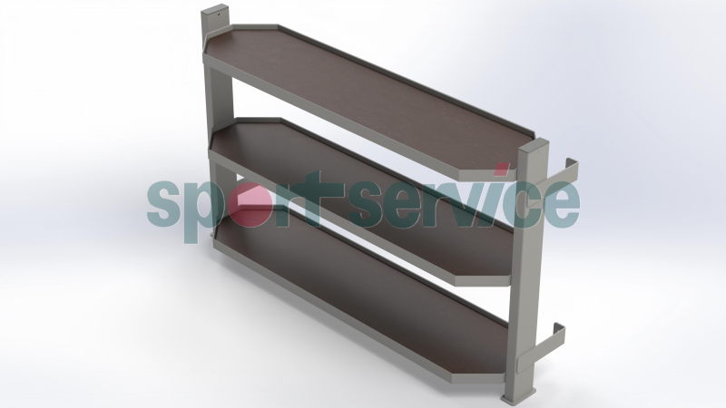 Sangpommide riiul kolmekordne