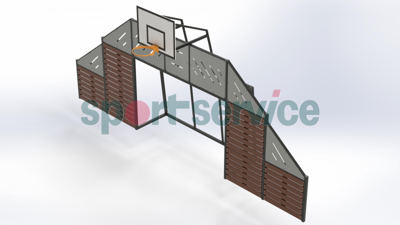 Модуль ворот многофункциональной площадки с боковым ограждением