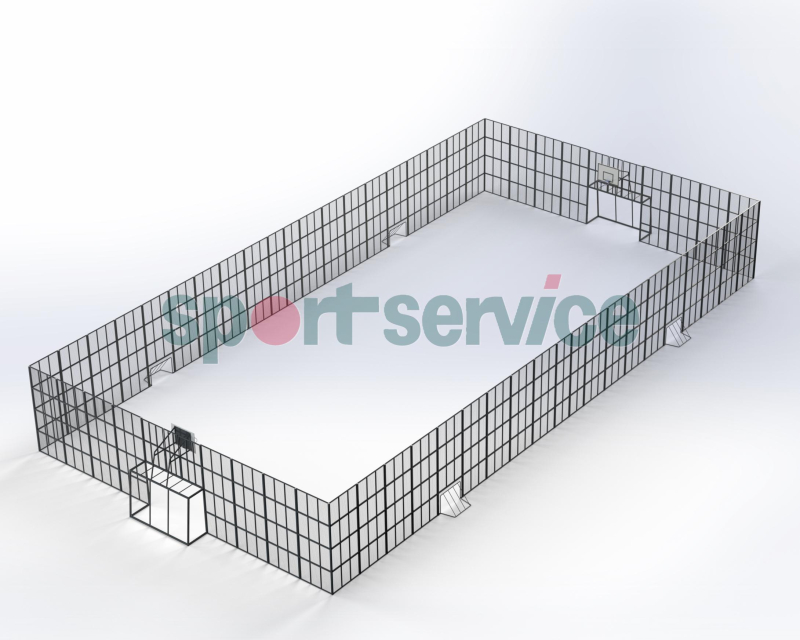 Multispordiväljak kõrgete piiretega 30×15