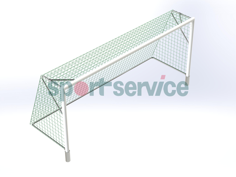 Socketed football goals 5×2 m, U-support (aluminium)