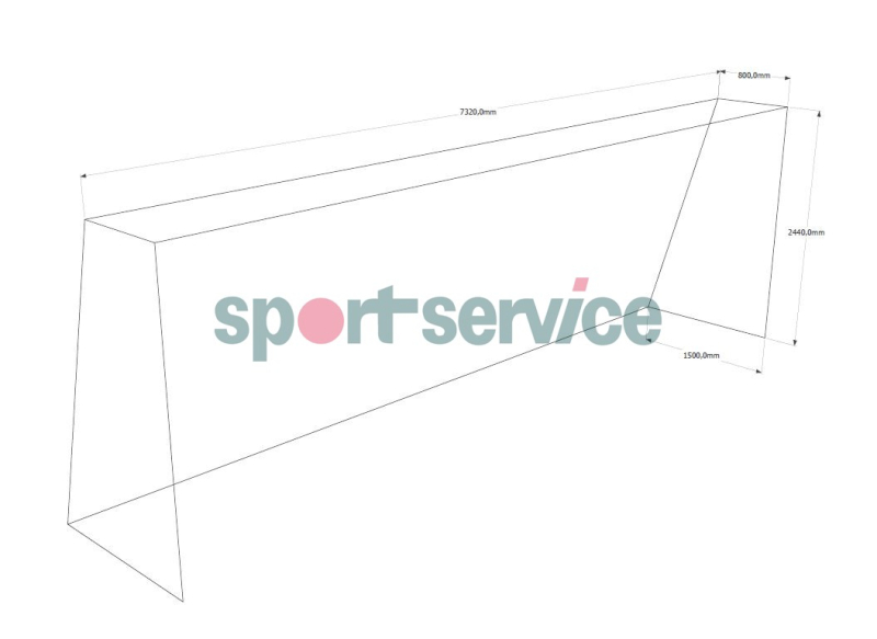 Сетки для футбольных ворот, 7,5x2,5x0,8-1,5м, 4мм, ПП