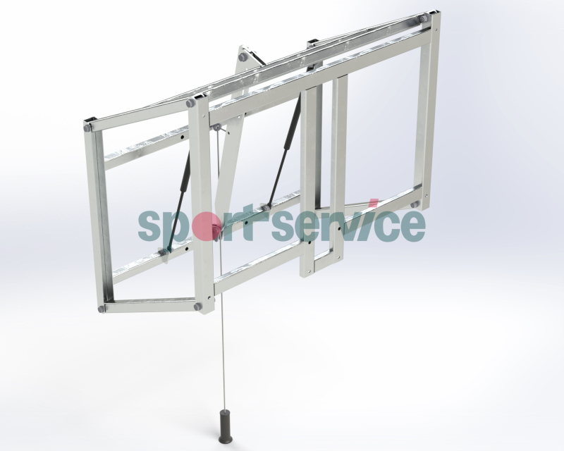 Height adjustment device for training backboard with gas stroke