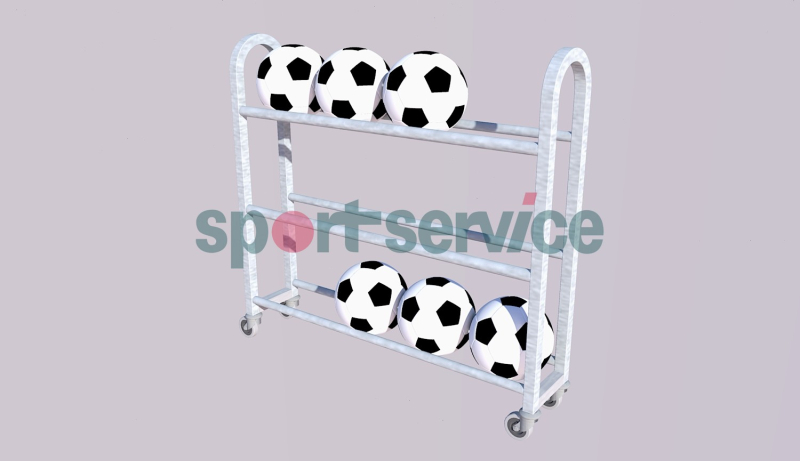 Ball shelf on wheels - 3 rows