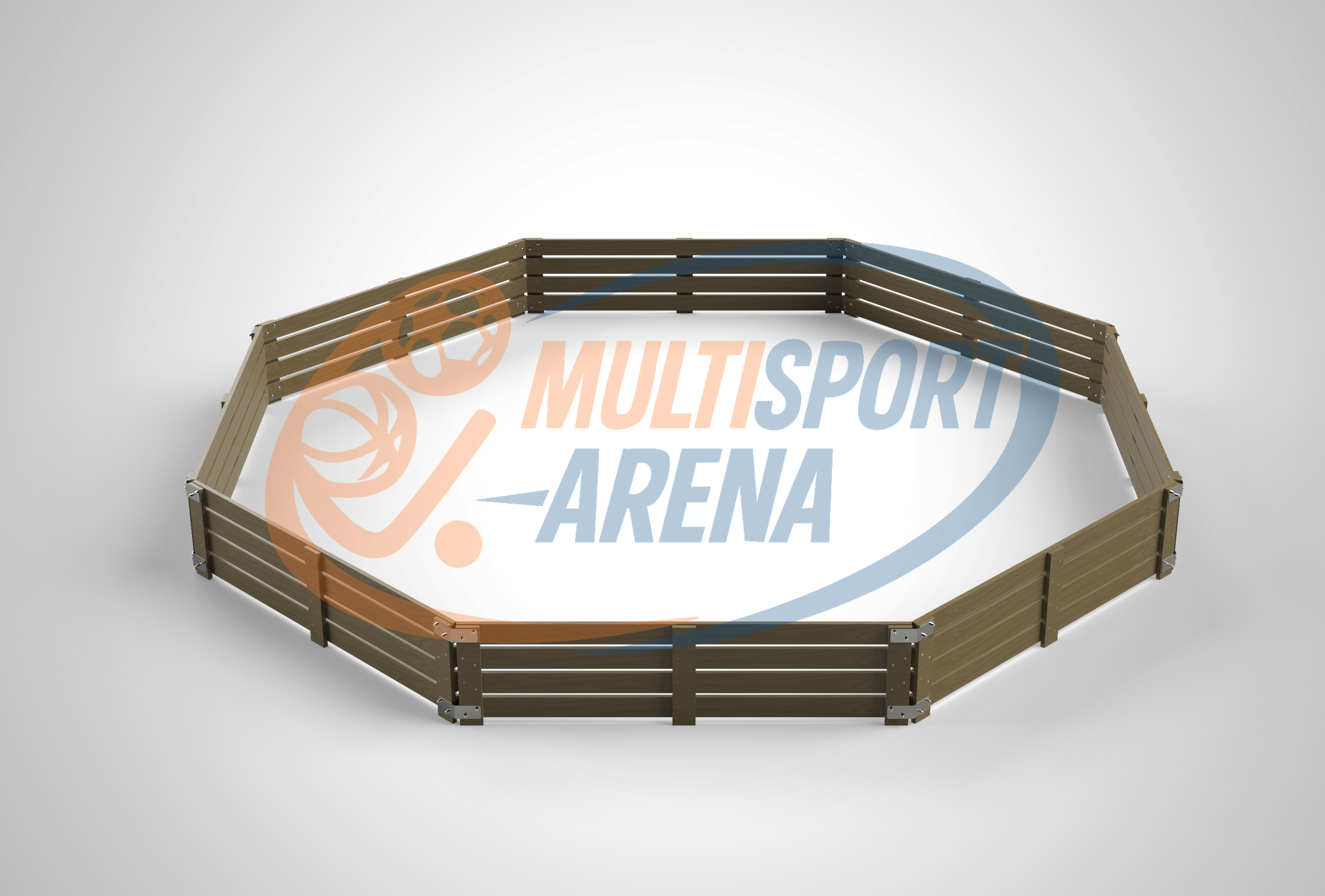 Kaheksanurkne väravateta puitpiirdega pannaväljak 6m