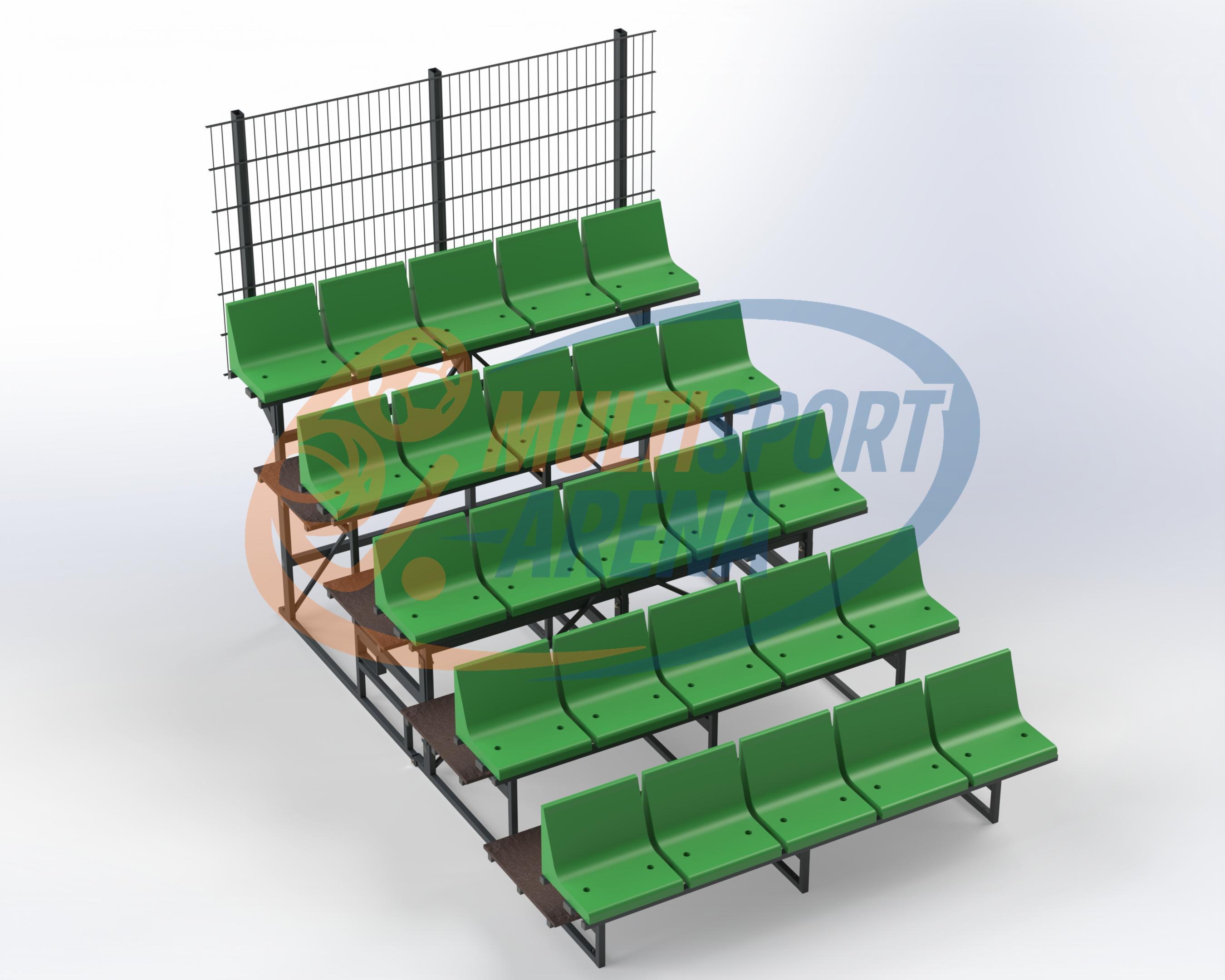 Teisaldatav tribüün Saldus 5 Rida 