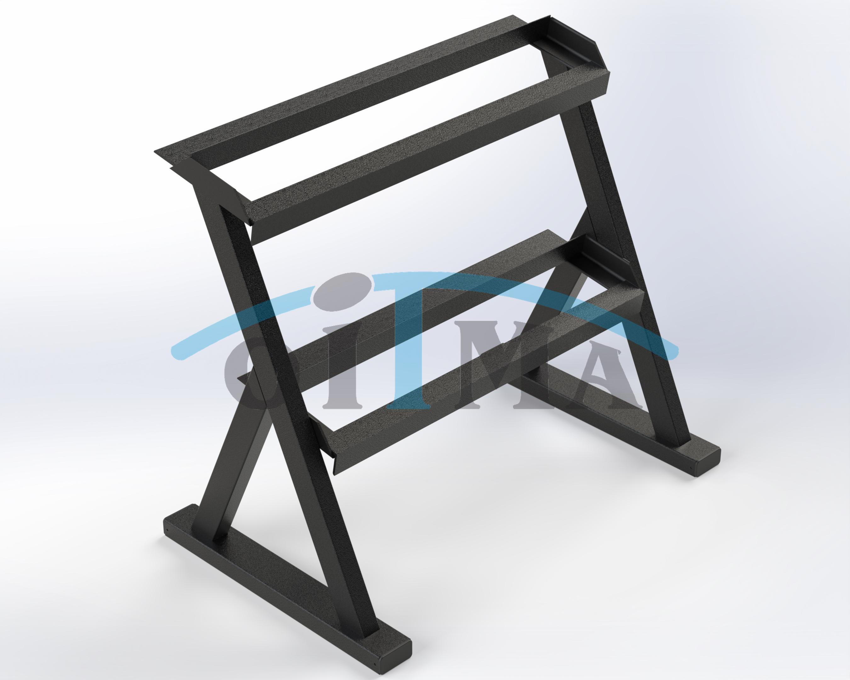 Two‑leg heavy dumbbell rack
