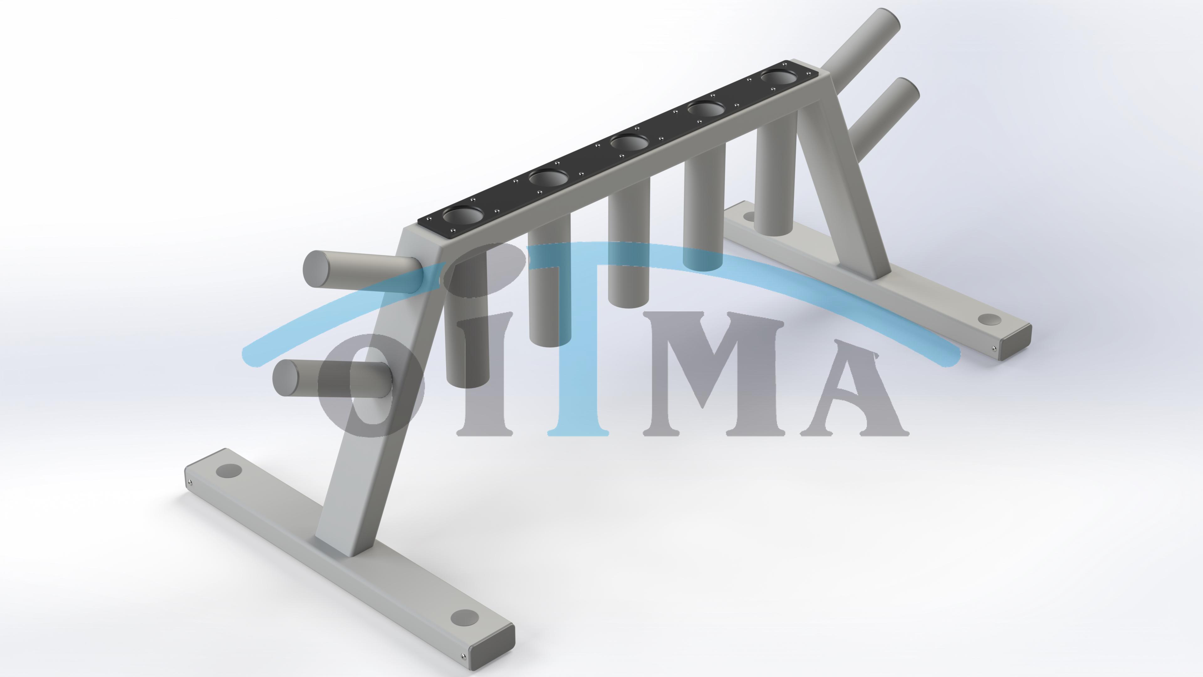 Rack for barbells and barbell collars