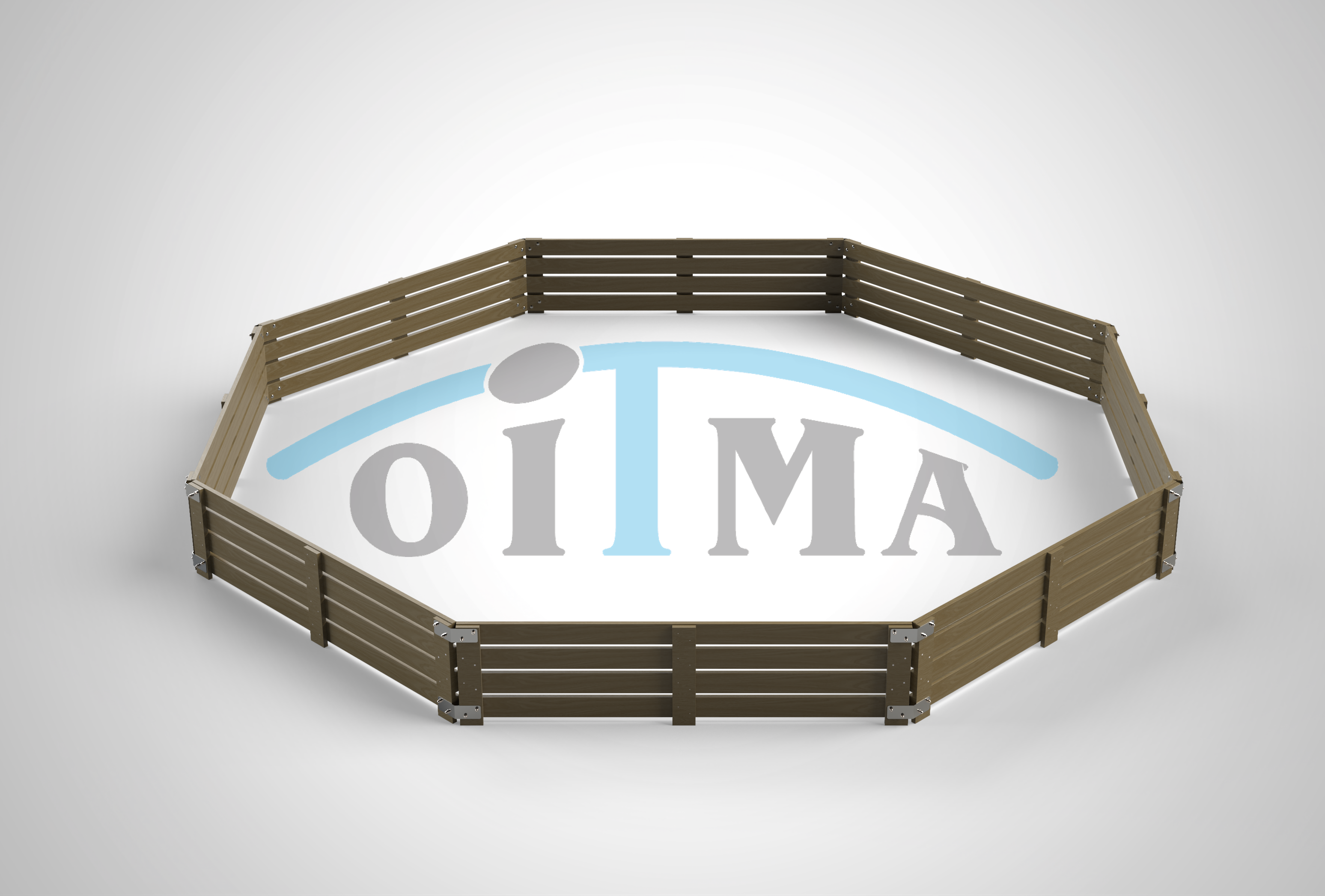 Kaheksanurkne väravateta puitpiirdega pannaväljak 6m