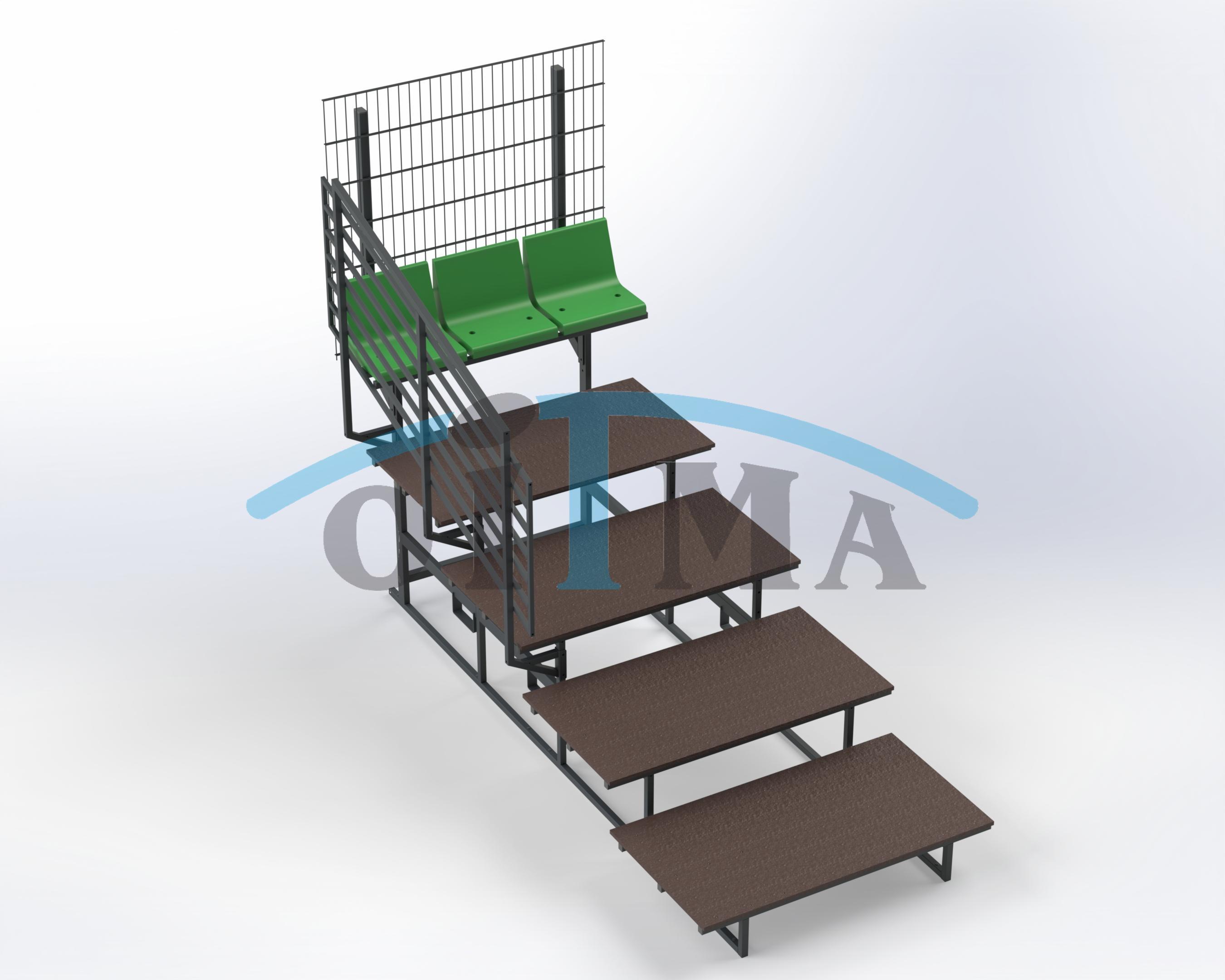 Saldus 5 row mobile grandstand stair module
