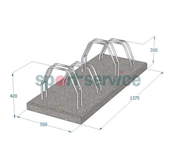 Concrete bicycle rack for 4 bikes  